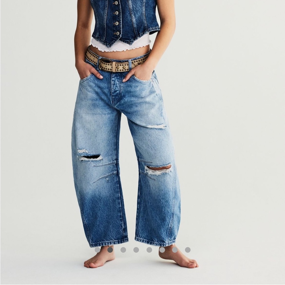 We the Free Lucky You Mid-rise Barrel Jean